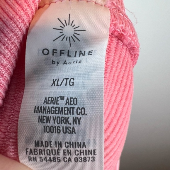 OFFLINE by Aerie Women's Main Squeeze High Waisted 7/8 Leggings Pink Textured XL - Picture 8 of 10